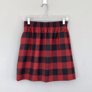 J. Crew Red and Black Plaid Sidewalk Skirt